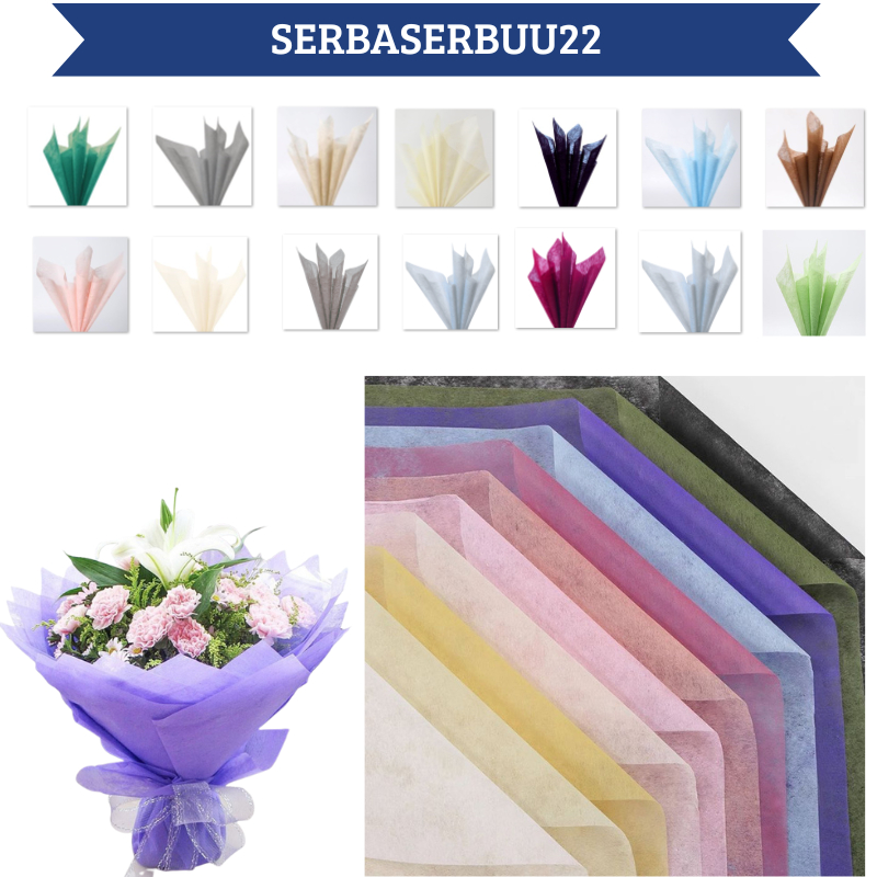 

Isi 20 LEMBAR Flower Wrapping Cotton Paper Florist Kertas Tisue Tisu Buket Bunga KB013 SS22