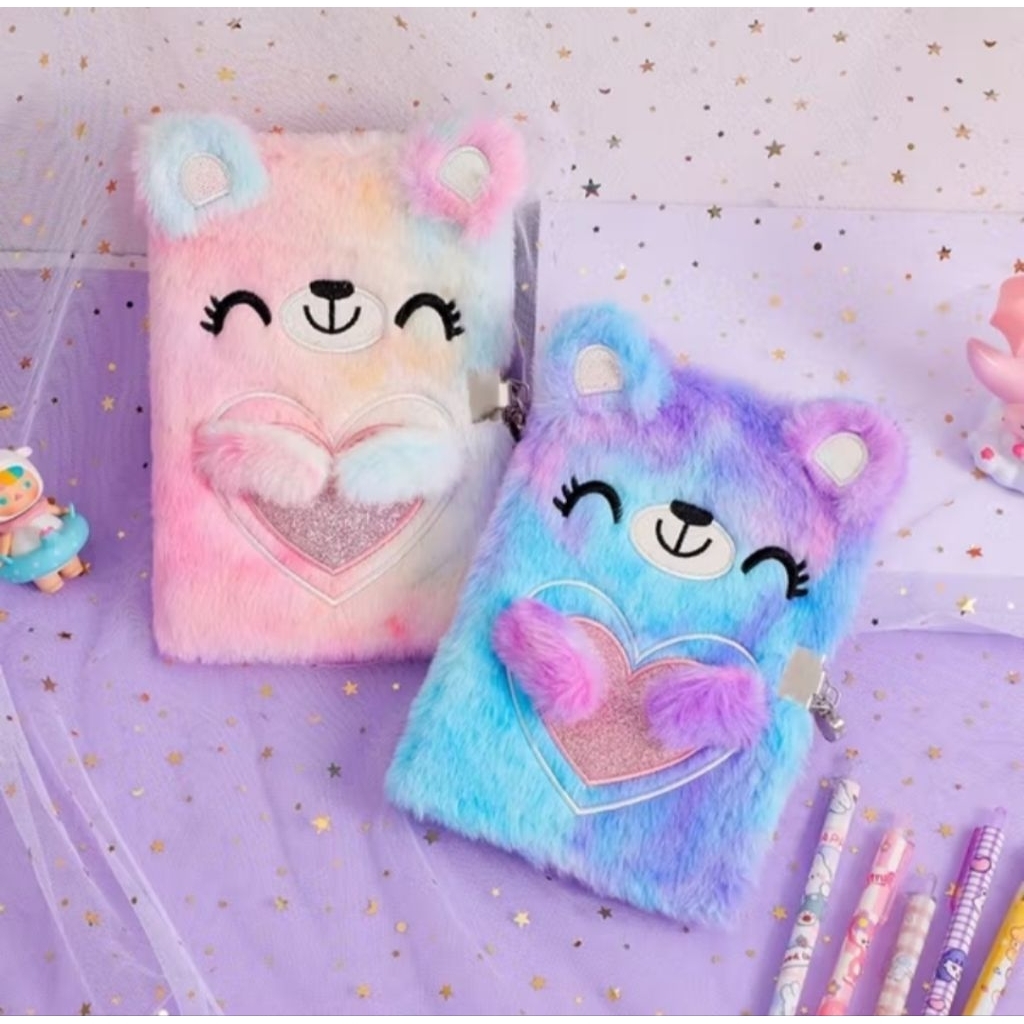 

Buku Diary Nootbook Buku Tulis Bulu teddy Buku Tulis Anak Buku Diary Gembok