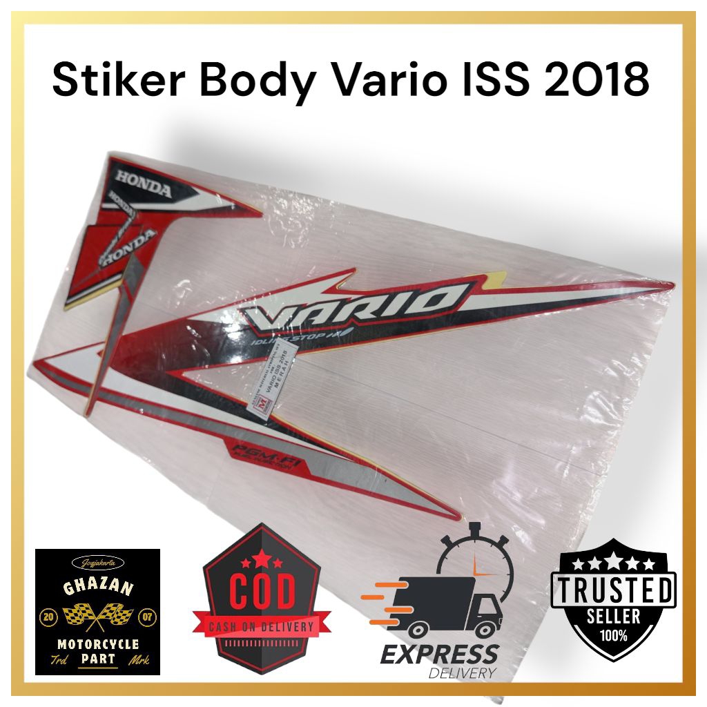 Stiker Striping Body Vario ISS 125 2018 Merah | Stiker Motor Honda Original Look