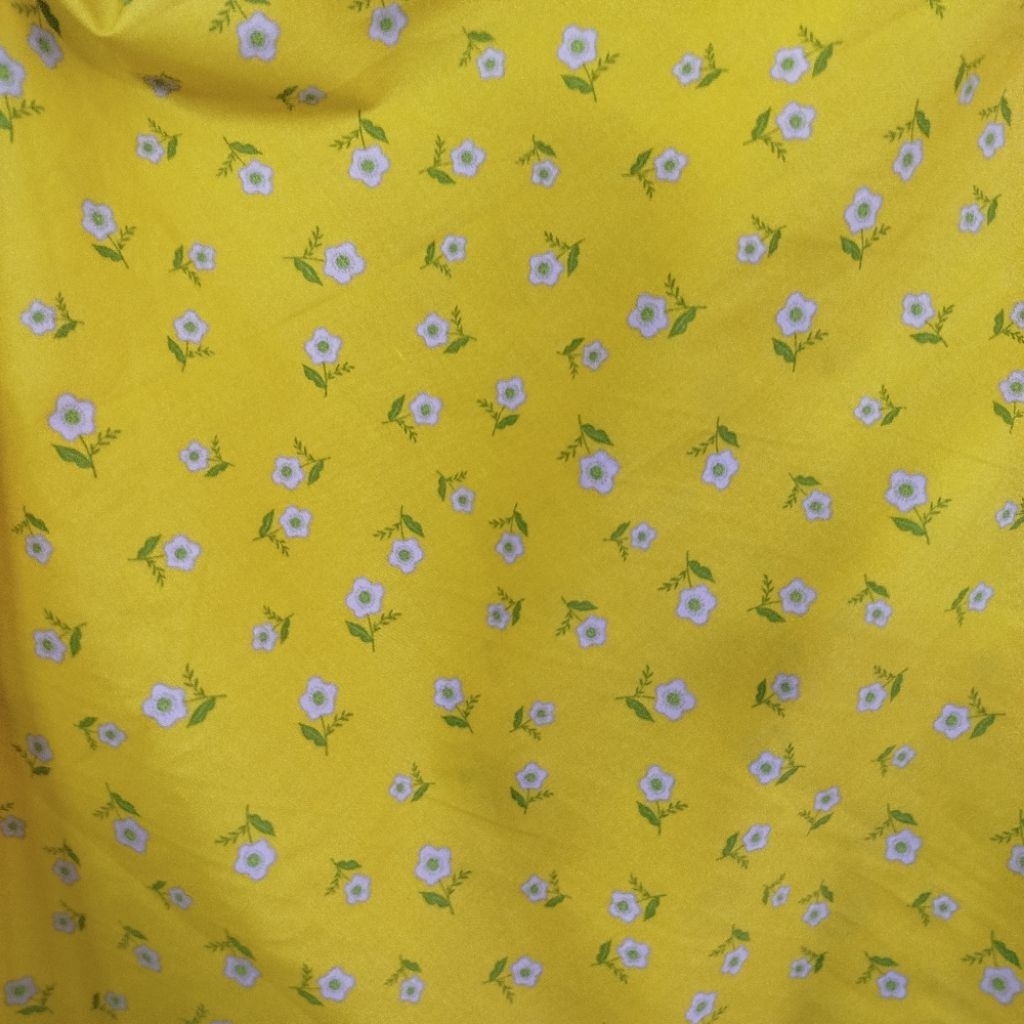 Kain Katun Poplin Floral Mini Premium – Cocok untuk Gamis, Dress,Kemeja & Baju Anak - Kain Katun Pop