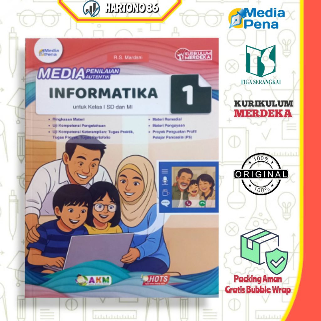 Buku Media penilaian Autentik Informatika kelas 4 SD/MI kurikulum merdeka Media pena Tiga serangkai
