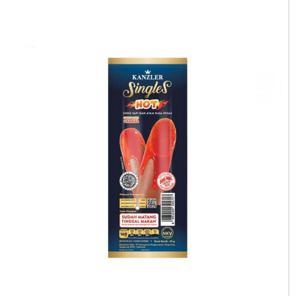 

kanzler sausage singles hot 60 gr