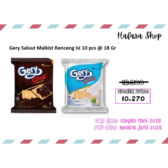 

Gery Saluut Malkist Renceng Isi 10 Pcs @18Gr