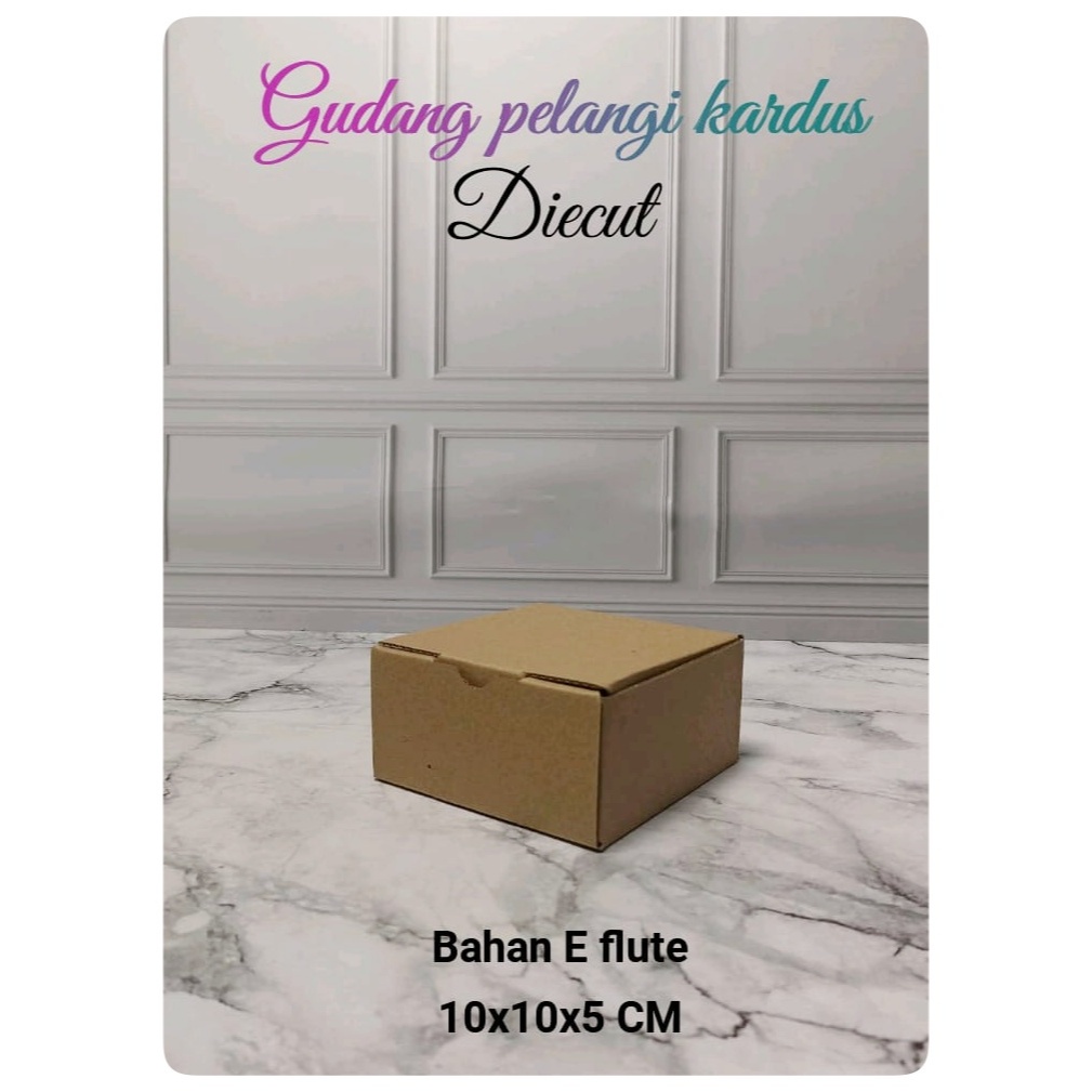 

kardus karton box Uk. 10x10x5 cm...model die cut/pizza