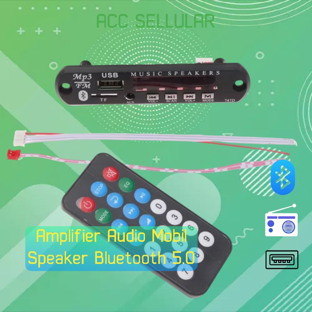 Amplifier Audio Mobil Speaker MP3 Player Bluetooth 5.0