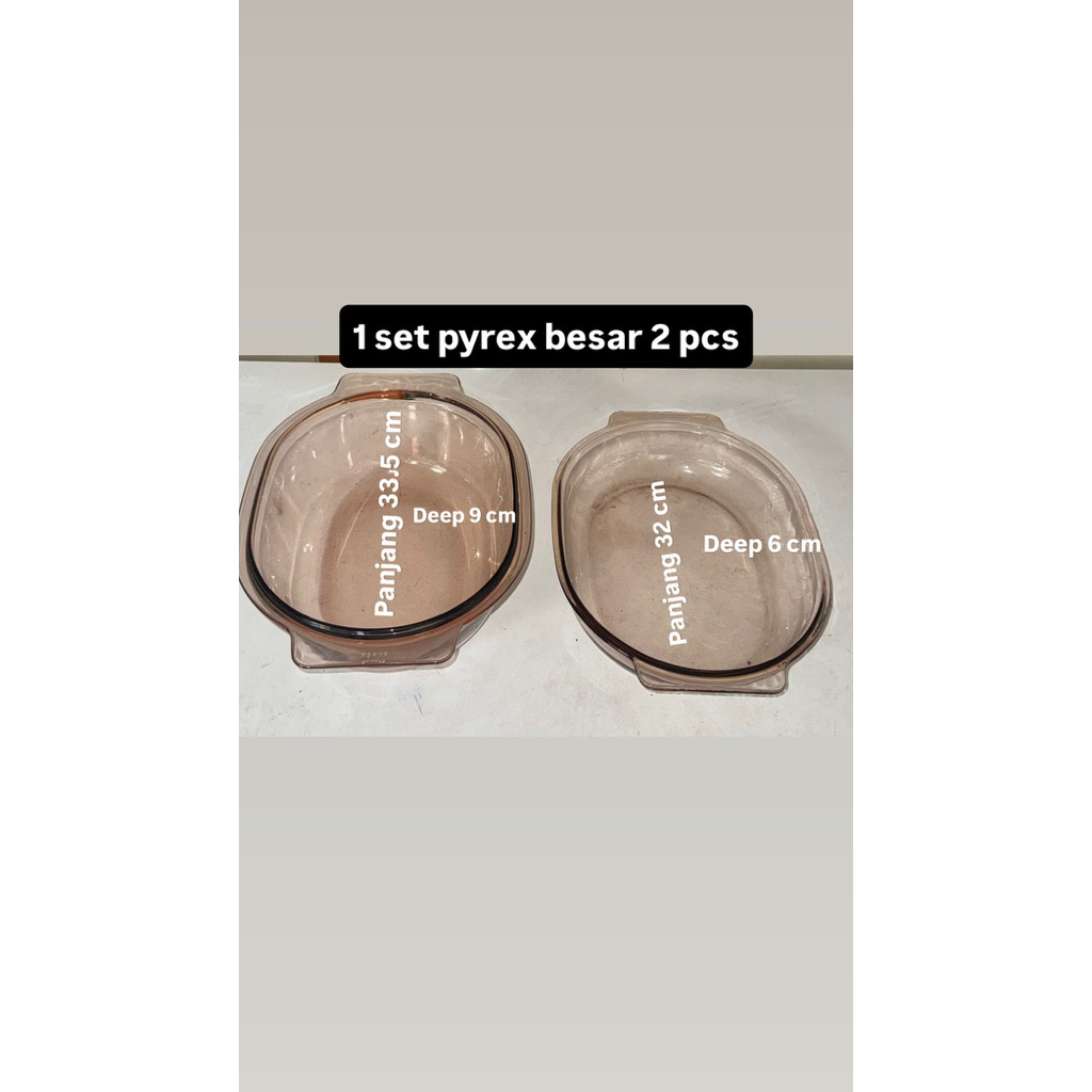 piring pyrex tebal 2 pcs/pirex