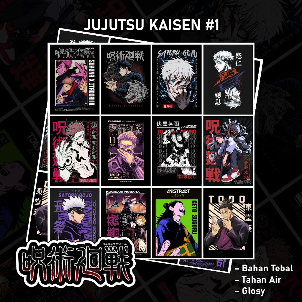 

Stiker Vinyl Glossy Stickerpack Anime Jujutsu Kaisen Gojo Satoru Itadori Sukuna