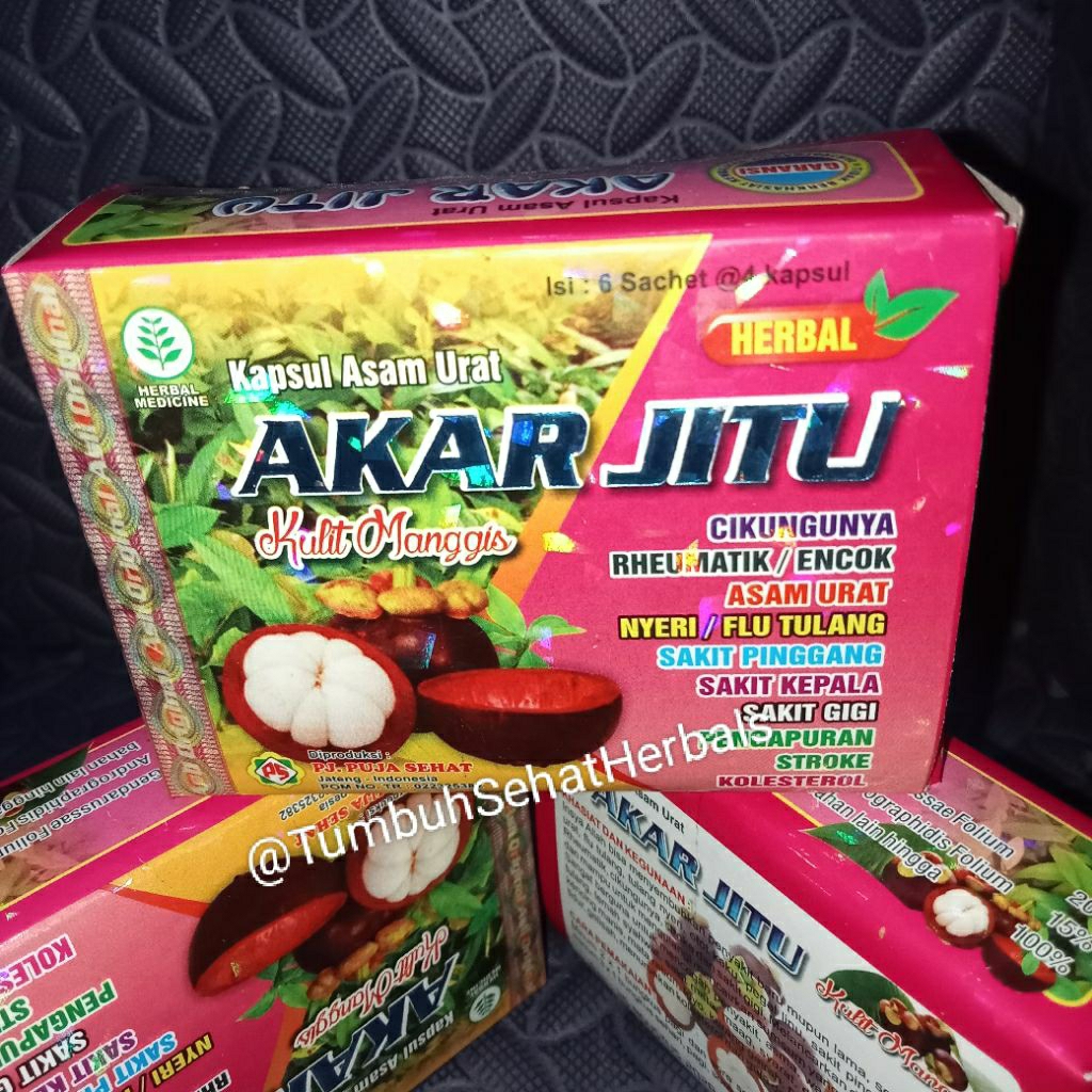 kapsul asam urat AKAR JITU / kulit manggis 100% Original