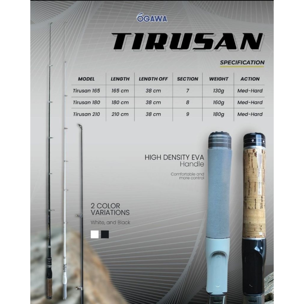 Joran pancing Antena Telescopic Ogawa Tirusan ruas pendek 165 - 210cm