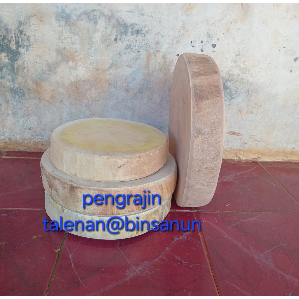 Termurah talenan kayu  bulat 35 cm tebal 7-talenan kayu
