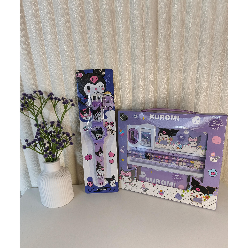 

Sanrio Alat Tulis + Jam Tangan Anak Set Study Set Karakter Kuromi Melody Cinnamoroll Lucu dan Termurah dengan Desain Imut