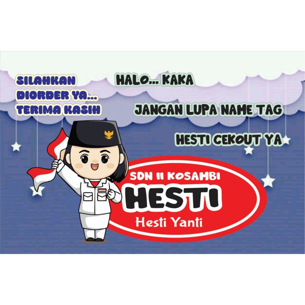 

NAME TAG JEPIT BAJU ANAK SD