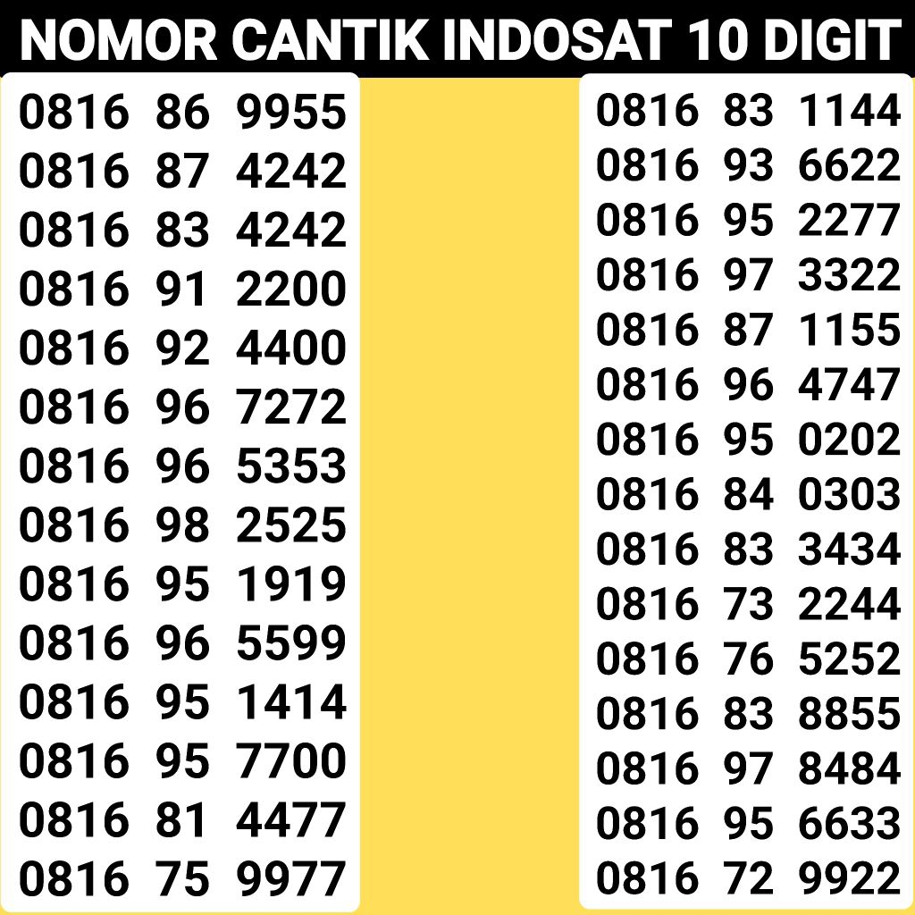 NOMOR CANTIK INDOSAT IM3 MENTARI 10 DIGIT 11 DIGIT 4G 5G LANGKA PRABAYAR