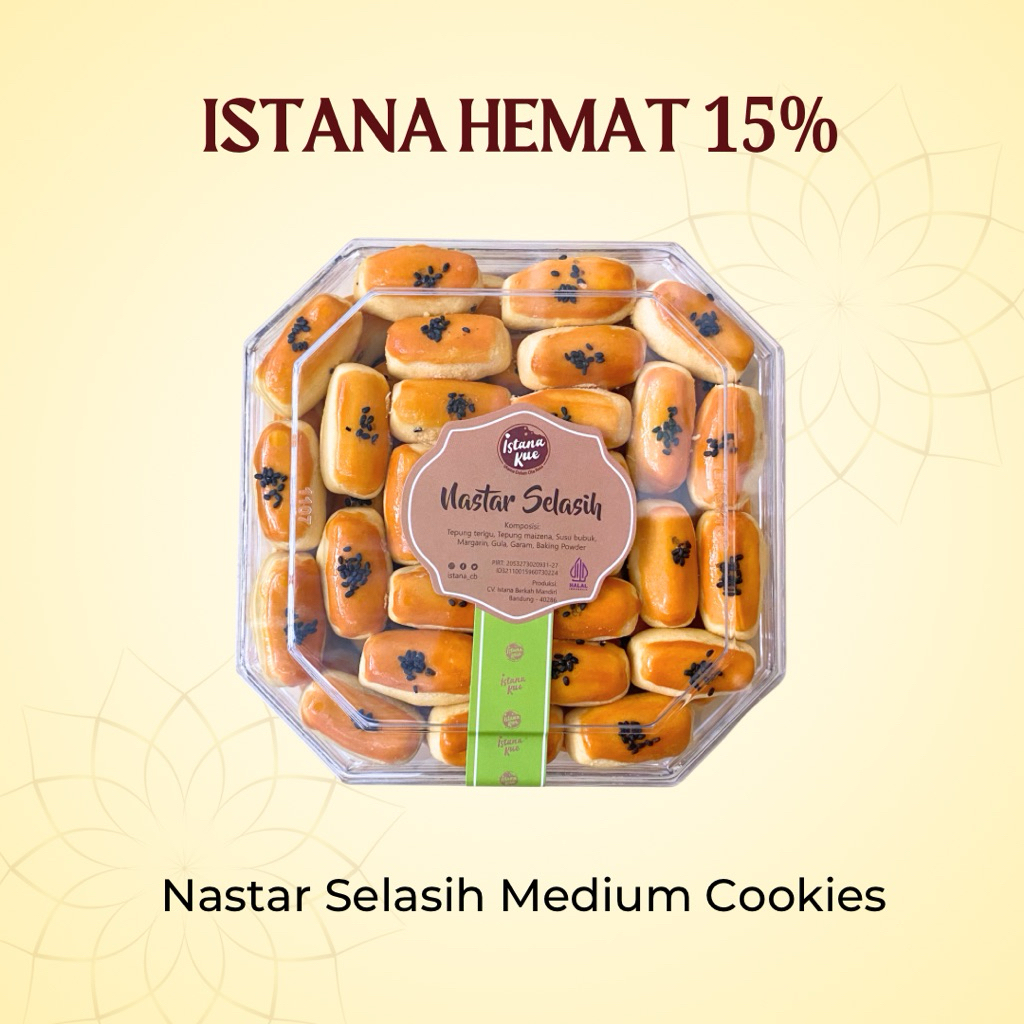 

ISTANA KUE KERING NASTAR SELASIH MEDIUM COOKIES | Kue Nastar Biji Selasih, Manis Segar Buah Nanas Berkualitas