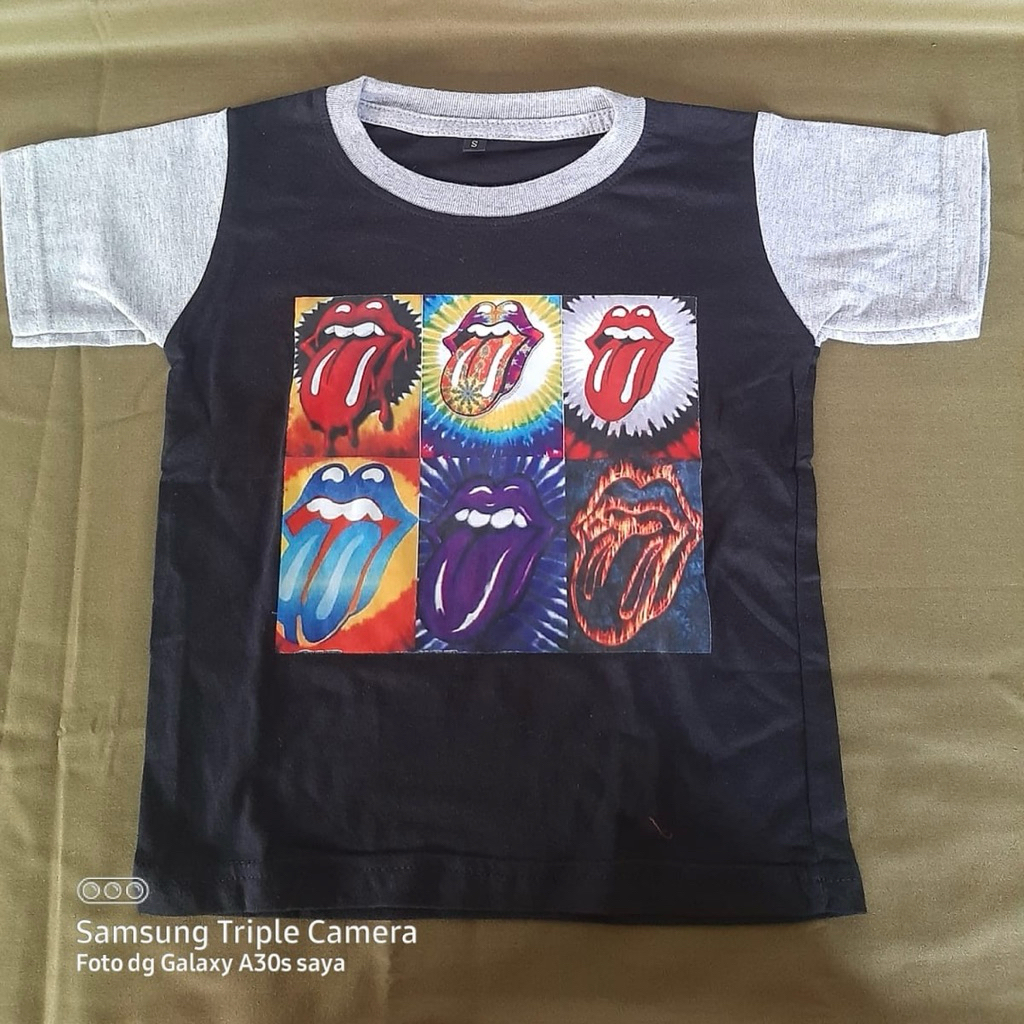 baju kaos batita kaos anak kecil ukuran s polos rolling stones