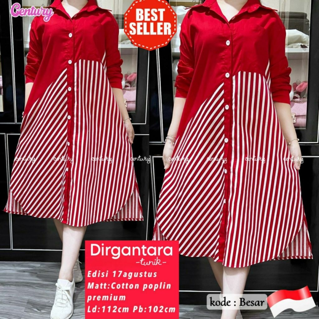 NAIFA TUNIK WANITA  BAHAN KATUN POPLIN PREMIUM MOTIF GARIS SALUR