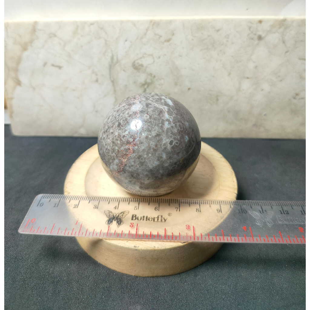 Batu Alam Natural Coral Jasper Sphere (5)