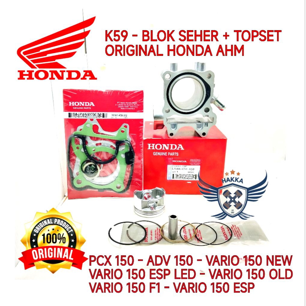 K59 ORIGINAL BLOK SEHER + TOPSET HONDA PCX 150, BLOK SEHER HONDA ADV 150, BLOK SEHER HONDA VARIO 150