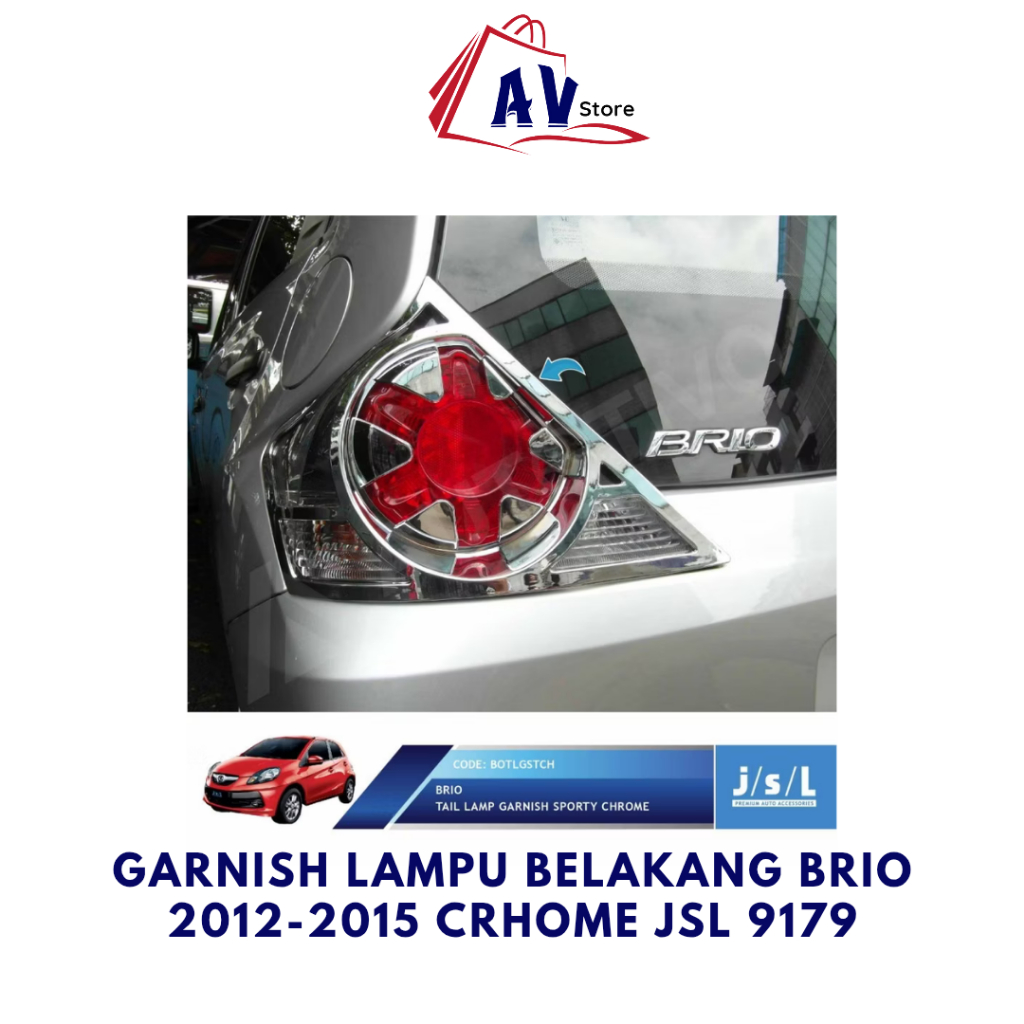 GARNISH LAMPU BELAKANG BRIO 2012-2015 CRHOME JSL 9179