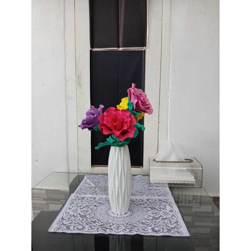 bunga mawar eva/spon eva/warnawarni/ handmade