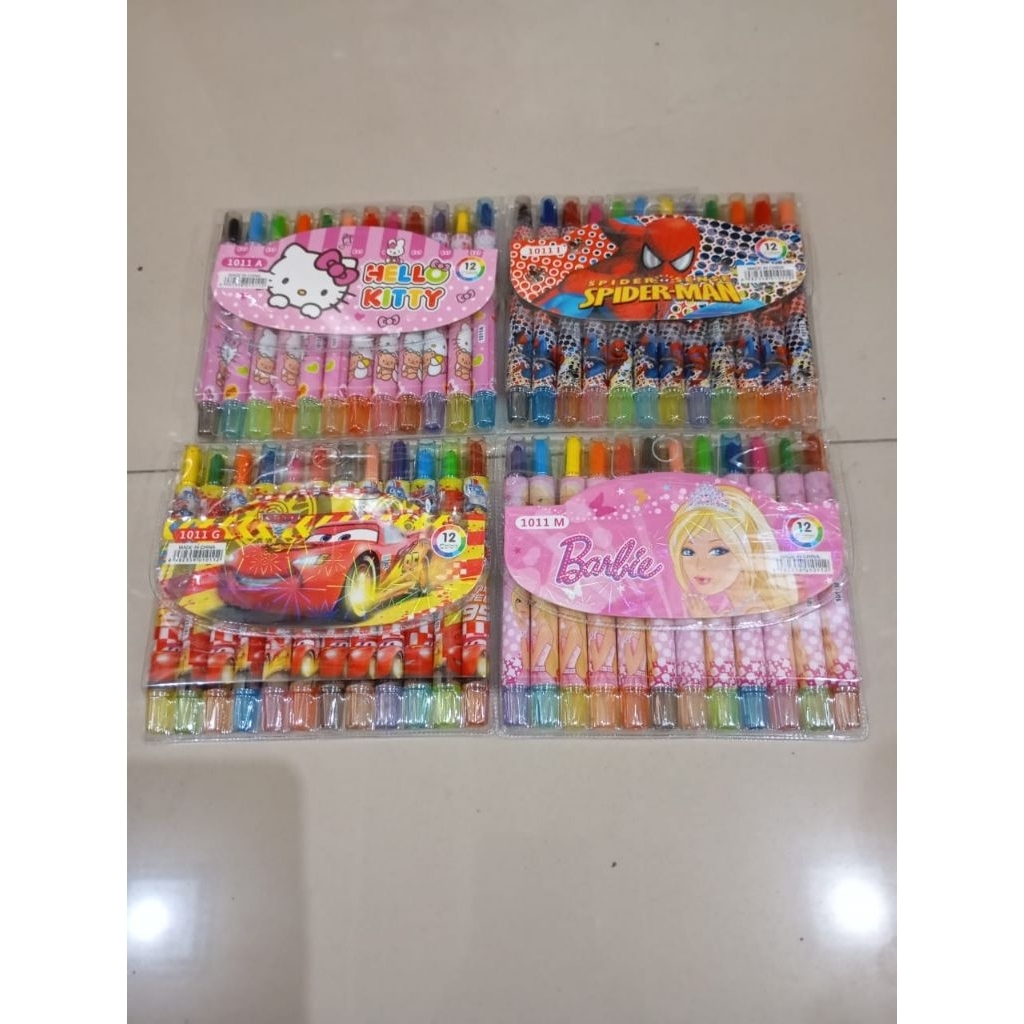

(1pak) Crayon putar pendek 10111/1011M Cowok Cewek/ krayon putar murah