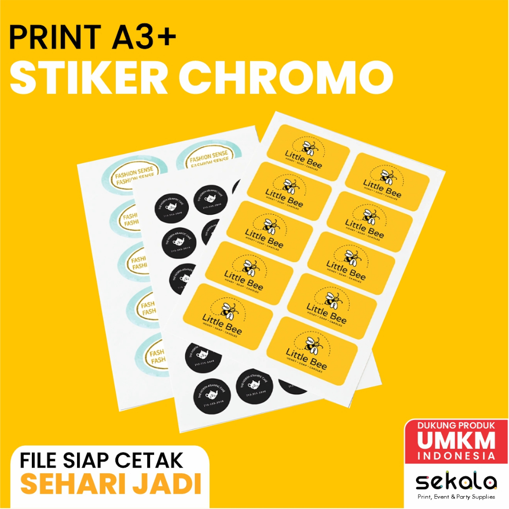 

Stiker Chromo Custom File Tanpa Minimal Order Cutting Halfcut Die Cut A3+