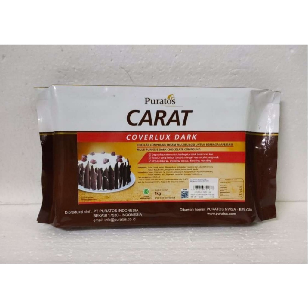 

[oddsolshop] pekanbaru/Puratos Carat Coverlux Dark Chocolate 1KG Cokelat Hitam Bahan Kue Baking Mix
