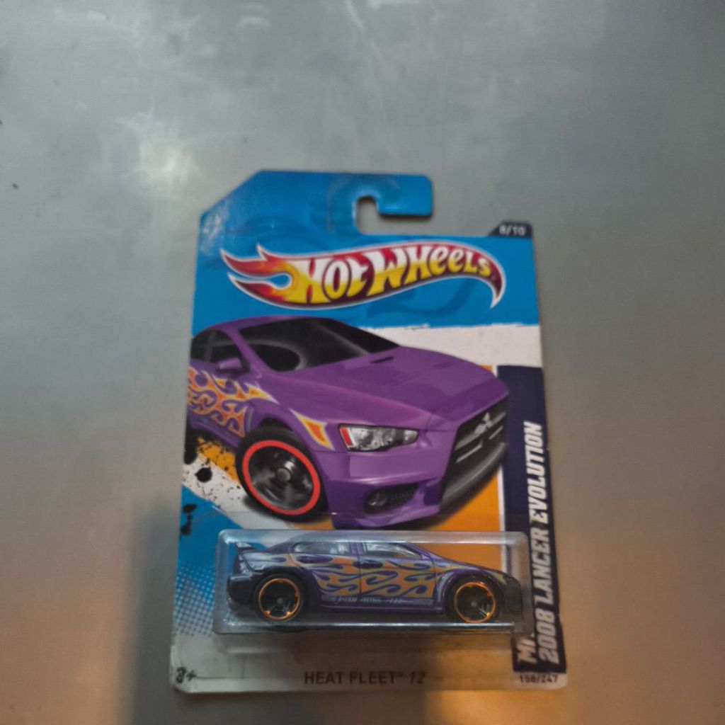 Hot Wheels Mitsubishi Lancer Evolution X Purple Heat Fleet 2012 Ungu