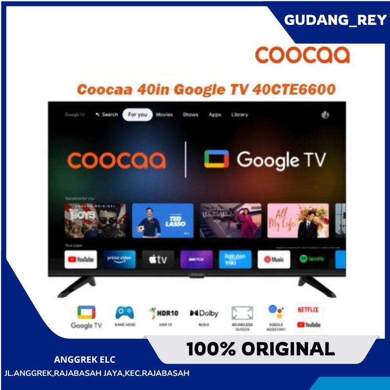 TV coocaa 40 inch 40CTE6600 SMART GOOGLE GARANSI RESMI