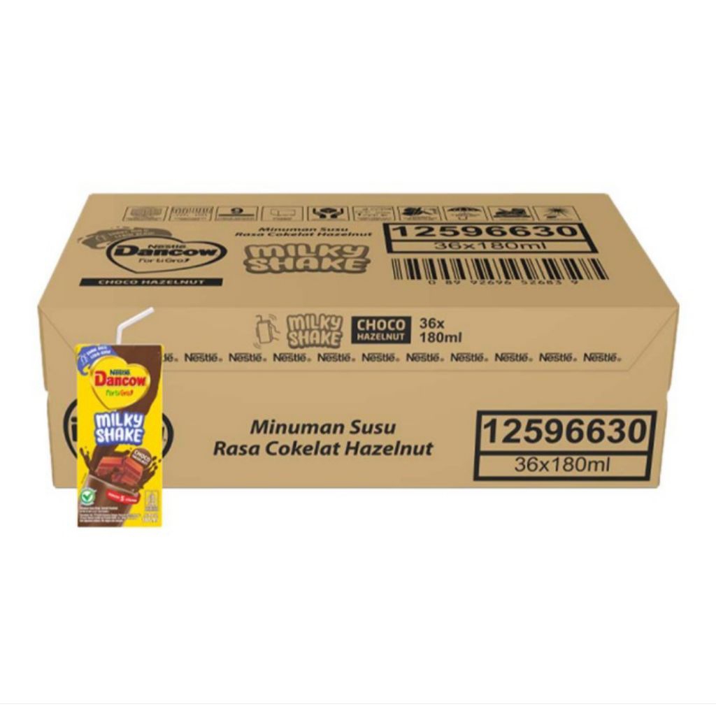 

Dancow MilkyShake Susu UHT Rasa Choco Hazelnut 36 x 180 ml - Karton