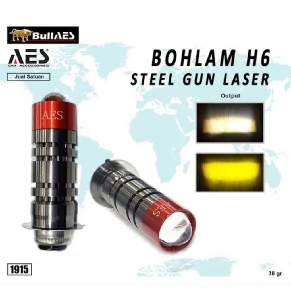 Lampu H6 Led Laser Small steel Gun Headlamp Led 26 Watt AES