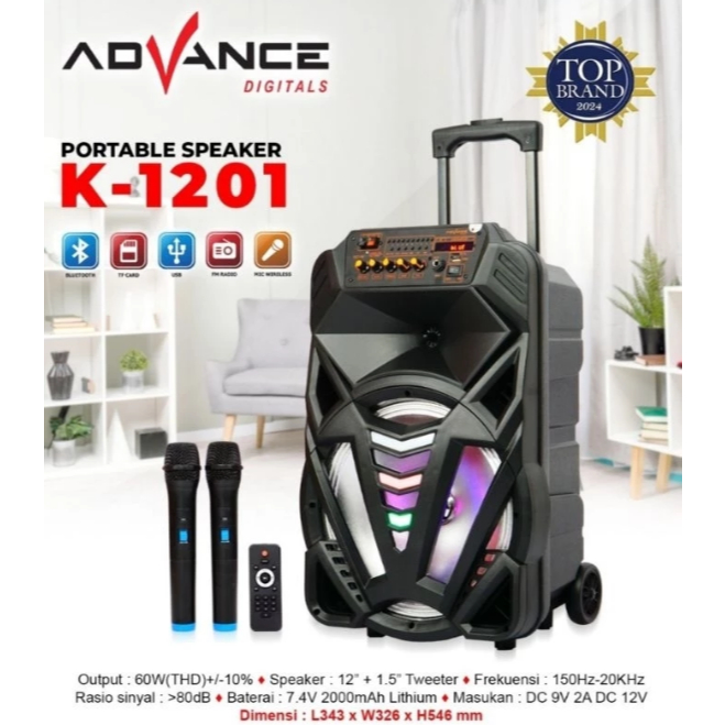 ADVANCE SPEAKER MULTIFUNGSI PORTABLE K 1201N