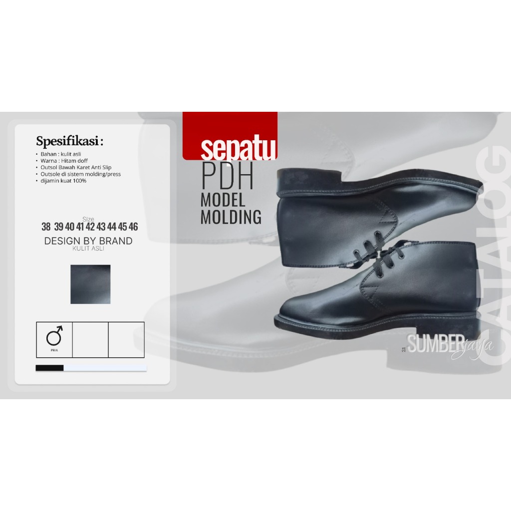 Sepatu Dinas PDH MOLDING Security Satpam POLRI POLISI TNI Akmil Akpol Sepatu PDH TNI Jatah Badan Per