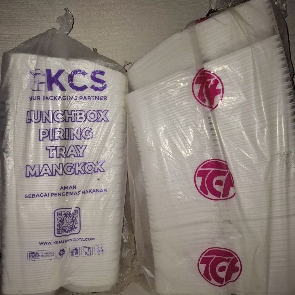 Kotak makan styrofoam KCS TF2 TF3 100pcs box bubur nasi goreng ayam