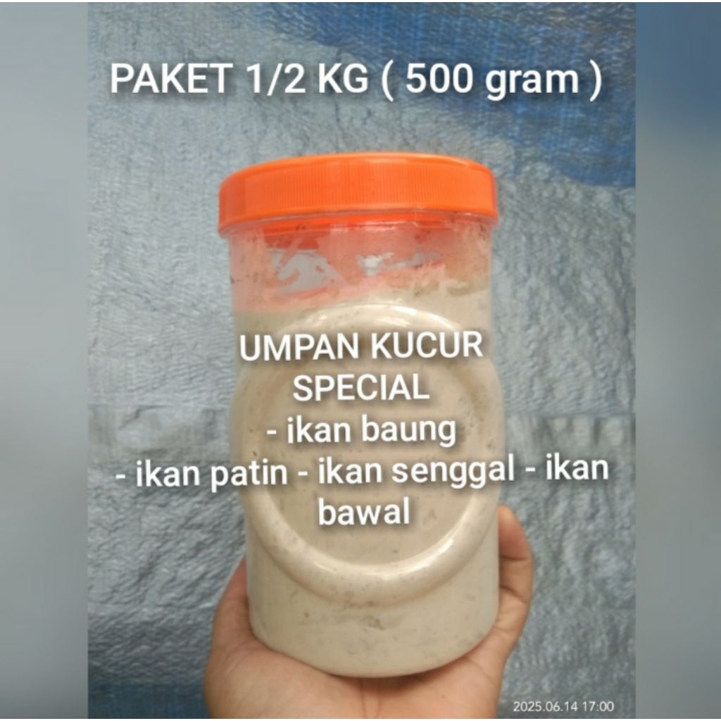 Umpan kucur paket Hemat 500 gram / umpan mancing / umpan pancing / umpan special ikan baung, lais, p
