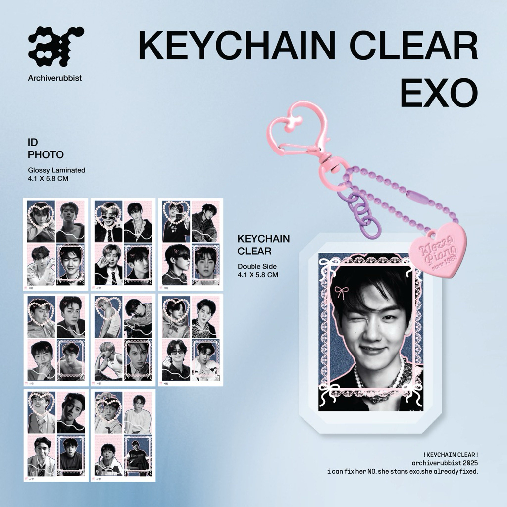 KEYCHAIN CLEAR KPOP EXO | GANTUNGAN KUNCI EXO / GANTUNGAN TAS EXO CHANYEOL SEHUN KAI XIUMIN BAEKHYUN