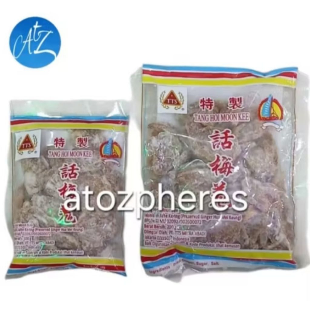 

Manisan jahe kering TTS TANG HOI MOON KEE Preserved Dried Ginger Hua Mei Keung 100g 200g
