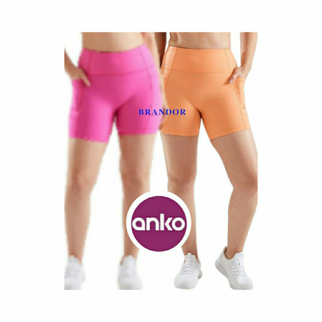Brandor - HIGH WAIST BIKER SHORTS PANTS  6"- POCKET - Anko ( ansh46 ) Gym Yoga Fitness Running