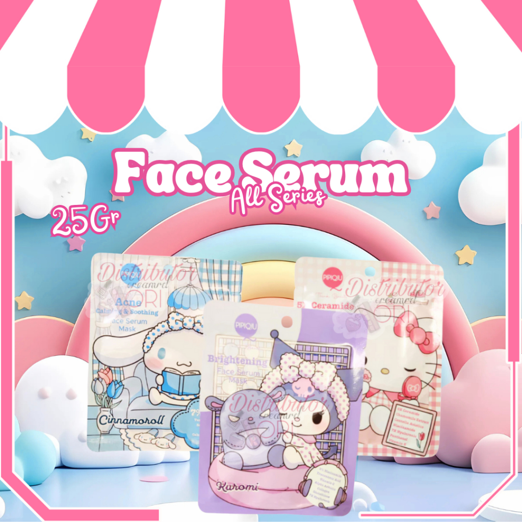 Pipiqiu 5X Ceramide Barrier Care Face Serum Mask Hello Kitty 25gr | kuromi |  Cinnamoroll