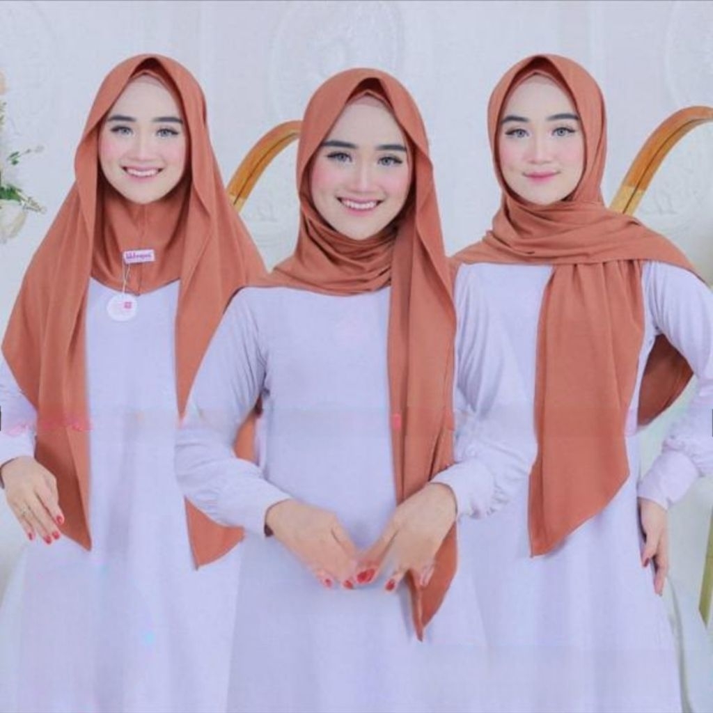 Pashmina Instan Oval Inner Ninja Jersey Kaos Premium Hijab/Jilbab/Kerudung Kekinian