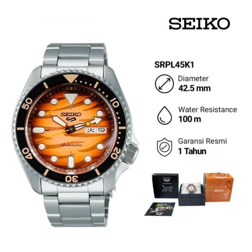 Seiko 5 Sports SRPL45K1 Indonesia Exclusive Model Limited Edition of 1000pcs Inspired by TWNC Jam Ta