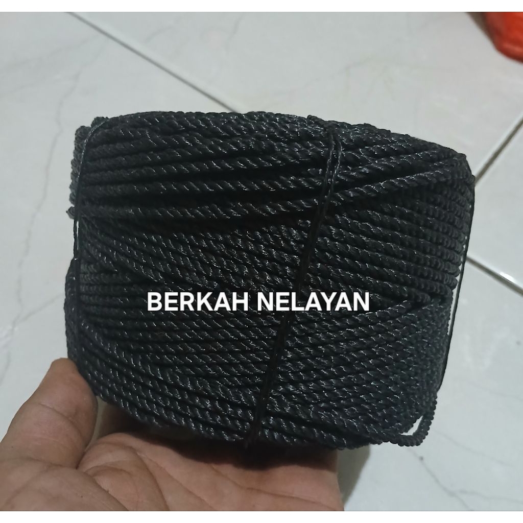 Tali tambang 3mm hitam/Tali tambang 3mm hitam eceran/Tali tambang kualitas bagus