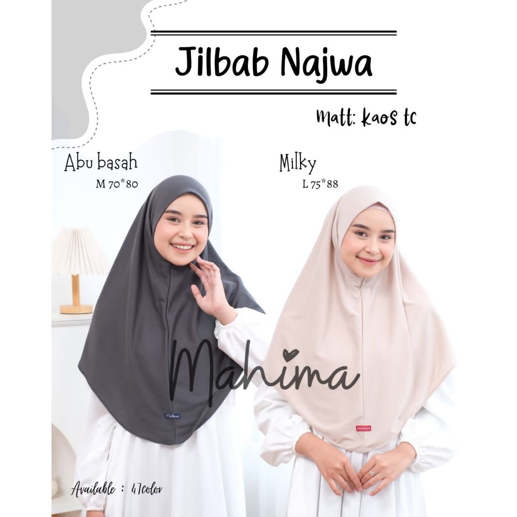 Hijab Najwa Mahima Bahan Kaos M dan L