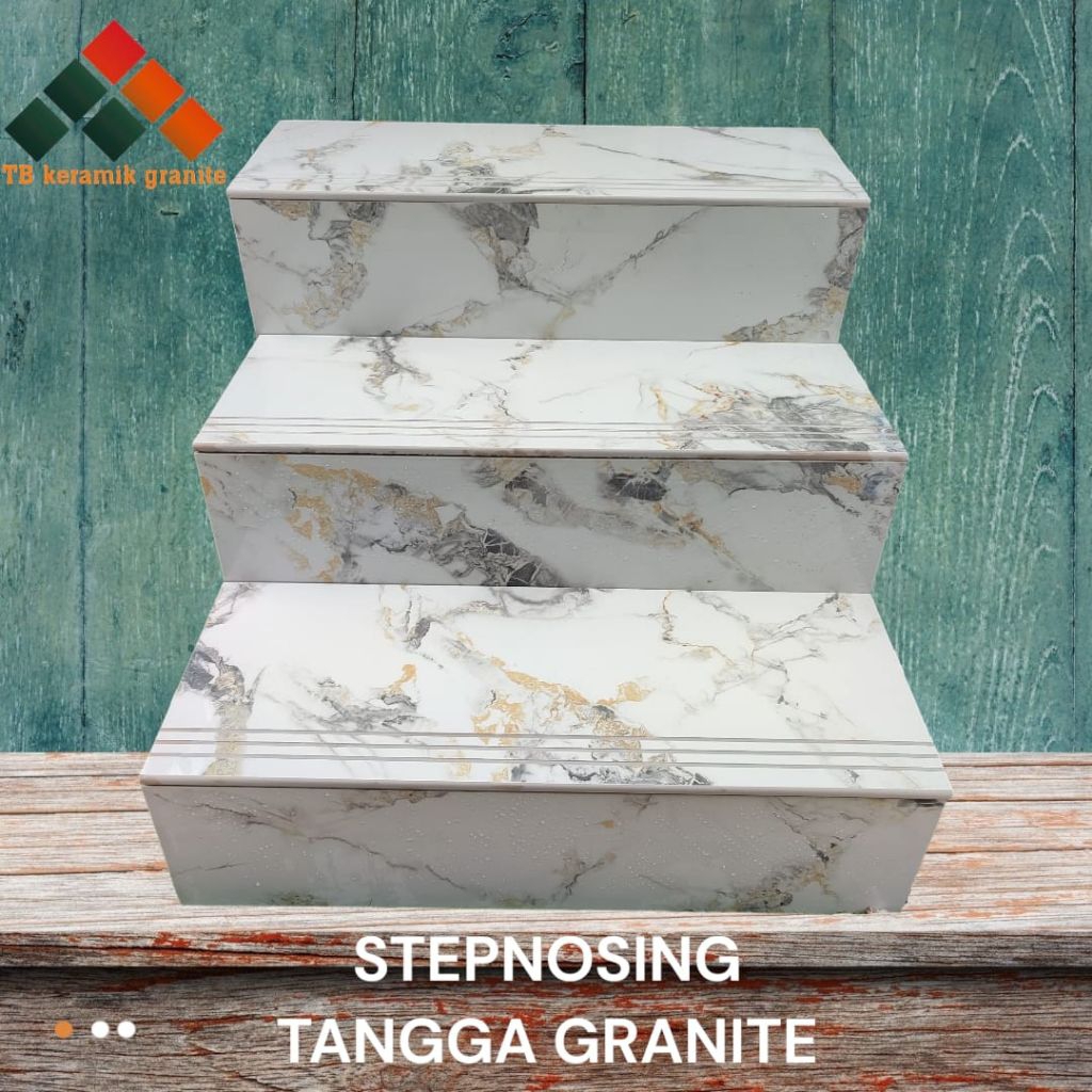 Granit Tangga 30x80 20x80 | 1 set | Calacata Ikad