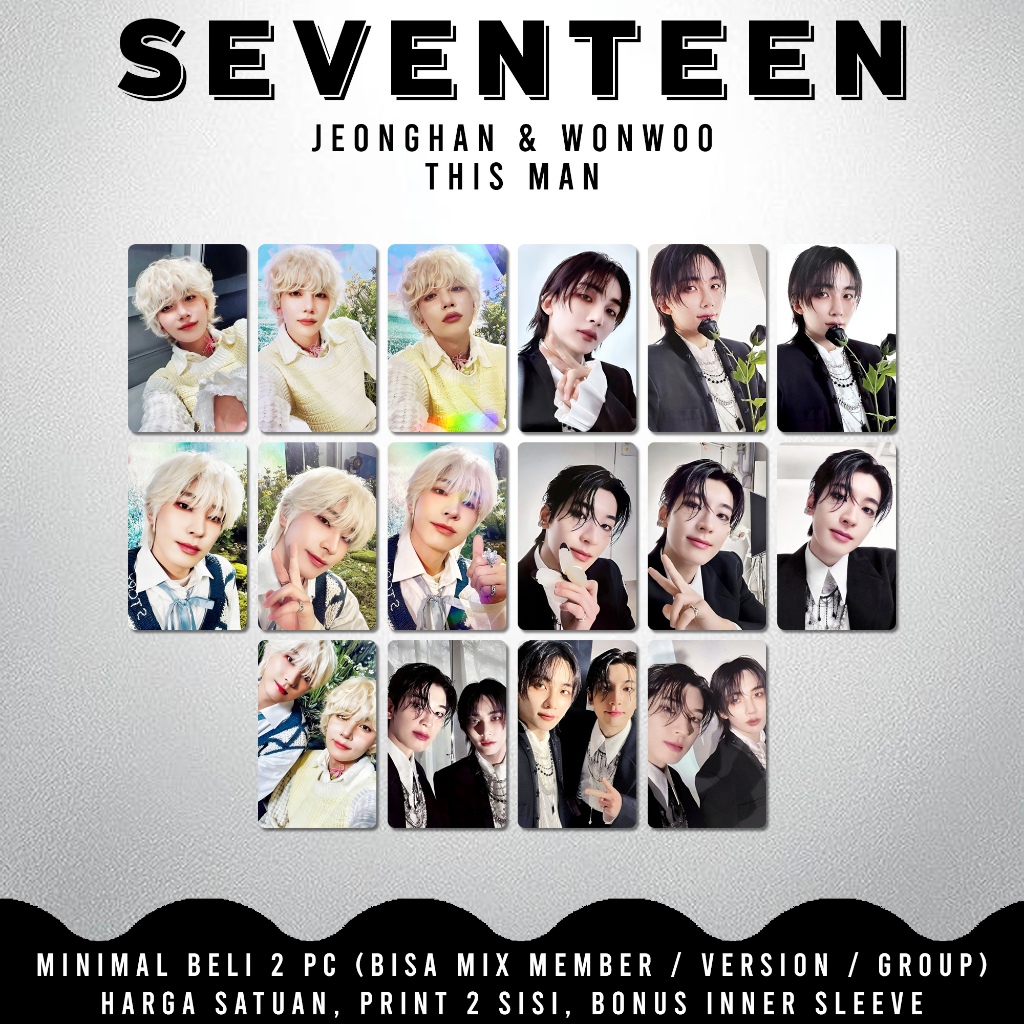 UNOFFICIAL PHOTOCARD SEVENTEEN JEONGHAN WONWOO THIS MAN