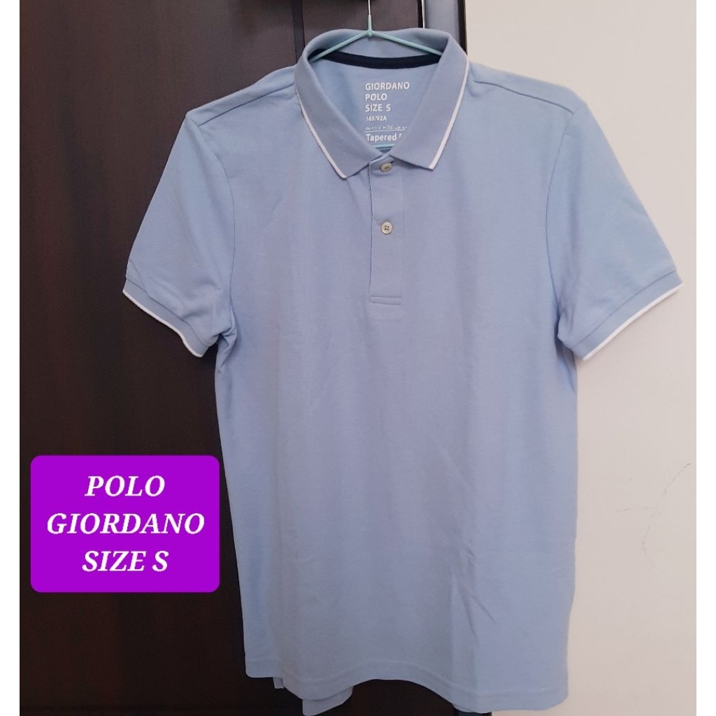 kaos polo pria giordano polo giordano size S polo giordano katun baju kerah polo giordano biru