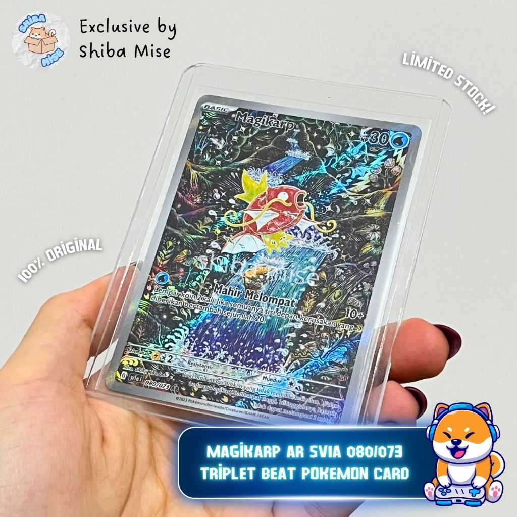[100% 𝙊𝙍𝙄𝙂𝙄𝙉𝘼𝙇] - Magikarp AR sv1a 080/073 Triplet Beat Pokemon Card - Free Card Sleeve (ꜱʜɪʙᴀ.ᴍɪꜱᴇ)