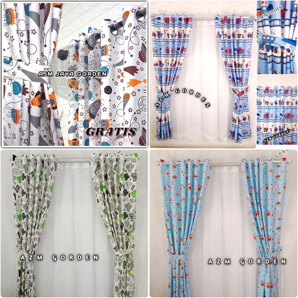 gorden jendela Gorden pintu minimalis gorden kamar anak model smokring 10 lobang 5 glembung gorden l