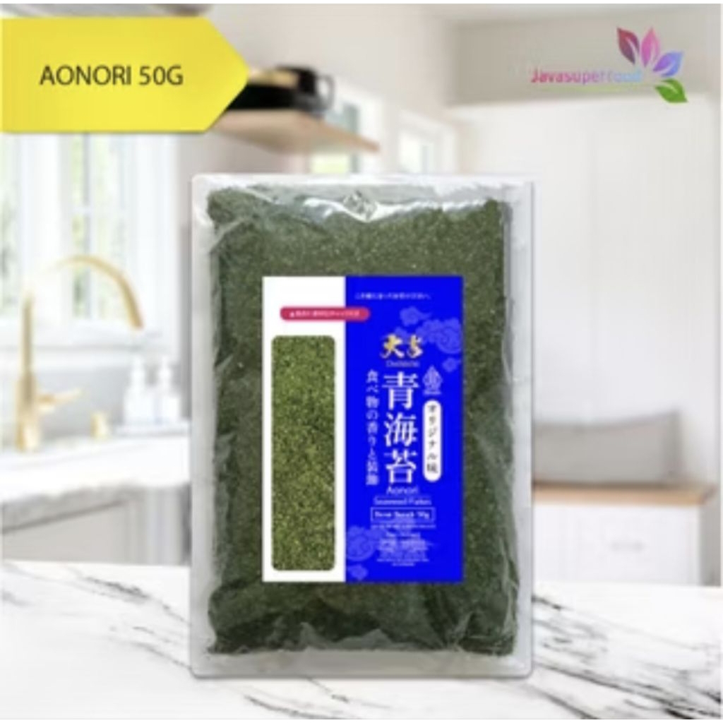 

Aonori Seaweed Flakes - Seaweed Nori Powder - Bubuk Nori - Taburan Takoyaki - 50g - Halal