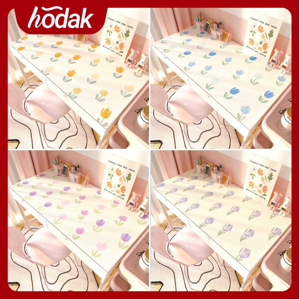 Hodak Taplak Meja Tulip Lucu PVC Anti Air - Alas Meja Belajar Anak Bisa Custom Desain